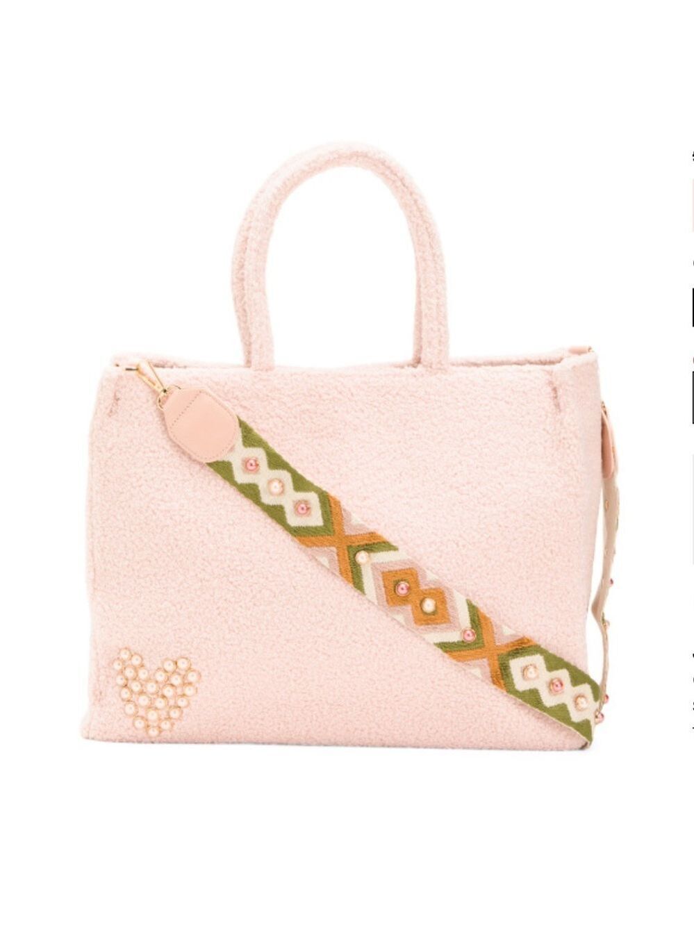 BTB Los Angeles Heart Teddy Tote Pink New